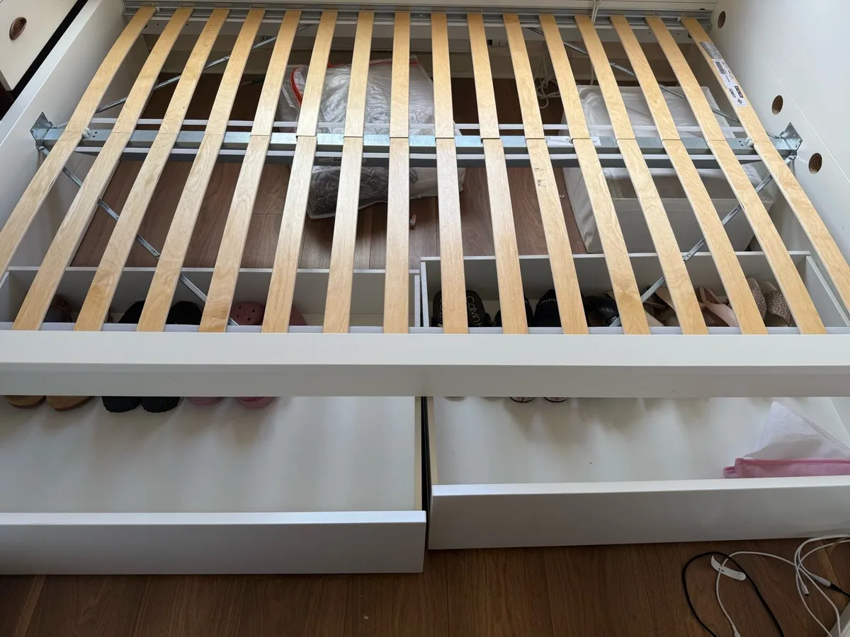 IKEA malm double bed with mattress - Image 2