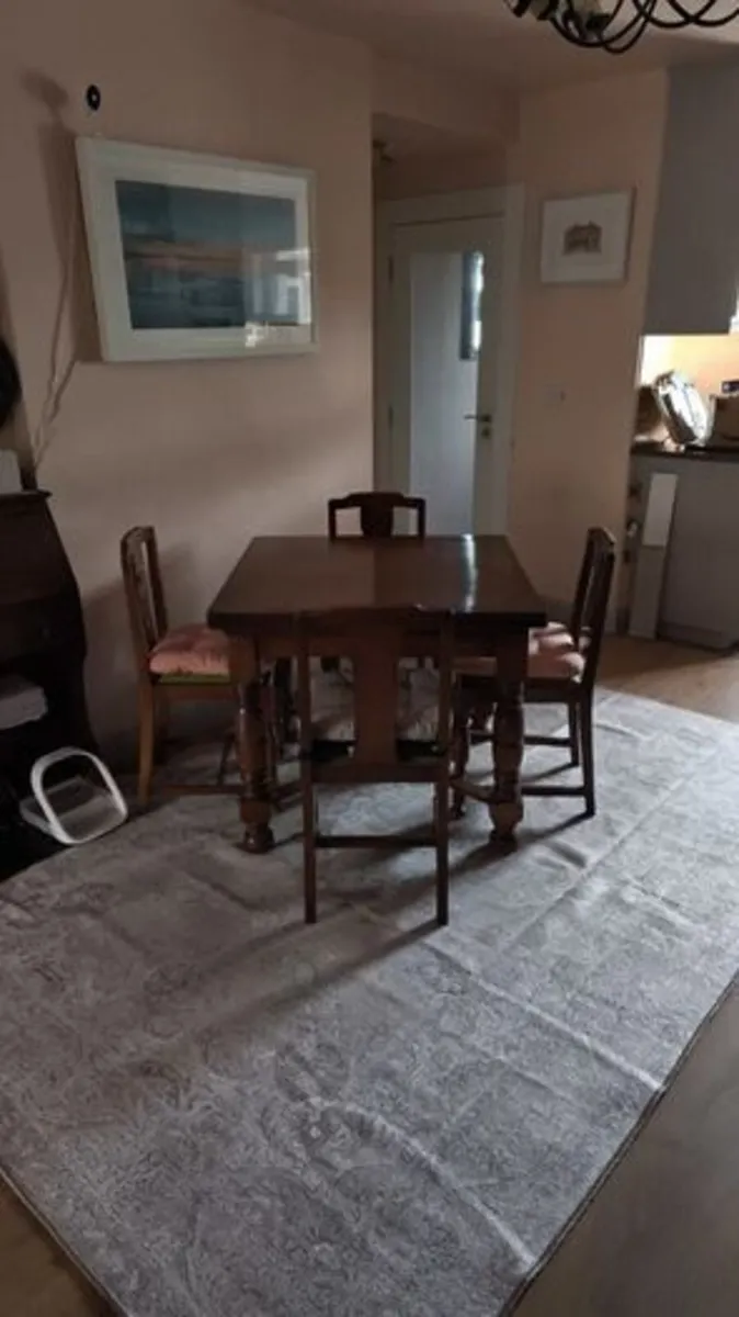 Extending 1920s Solid Wood Dining Table - Image 1