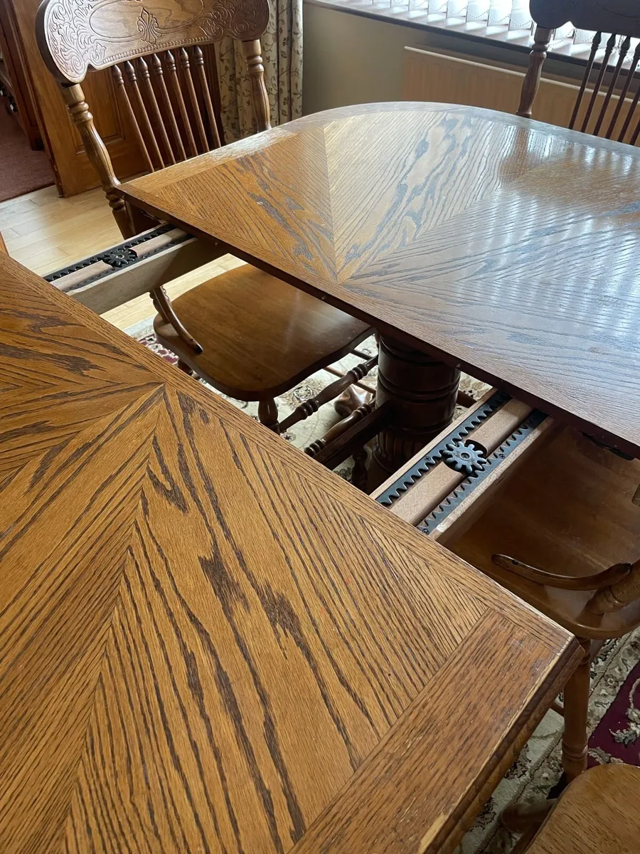 Oak Dining Table & 6 Chairs - Image 3