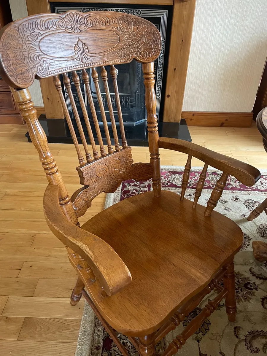 Oak Dining Table & 6 Chairs - Image 4