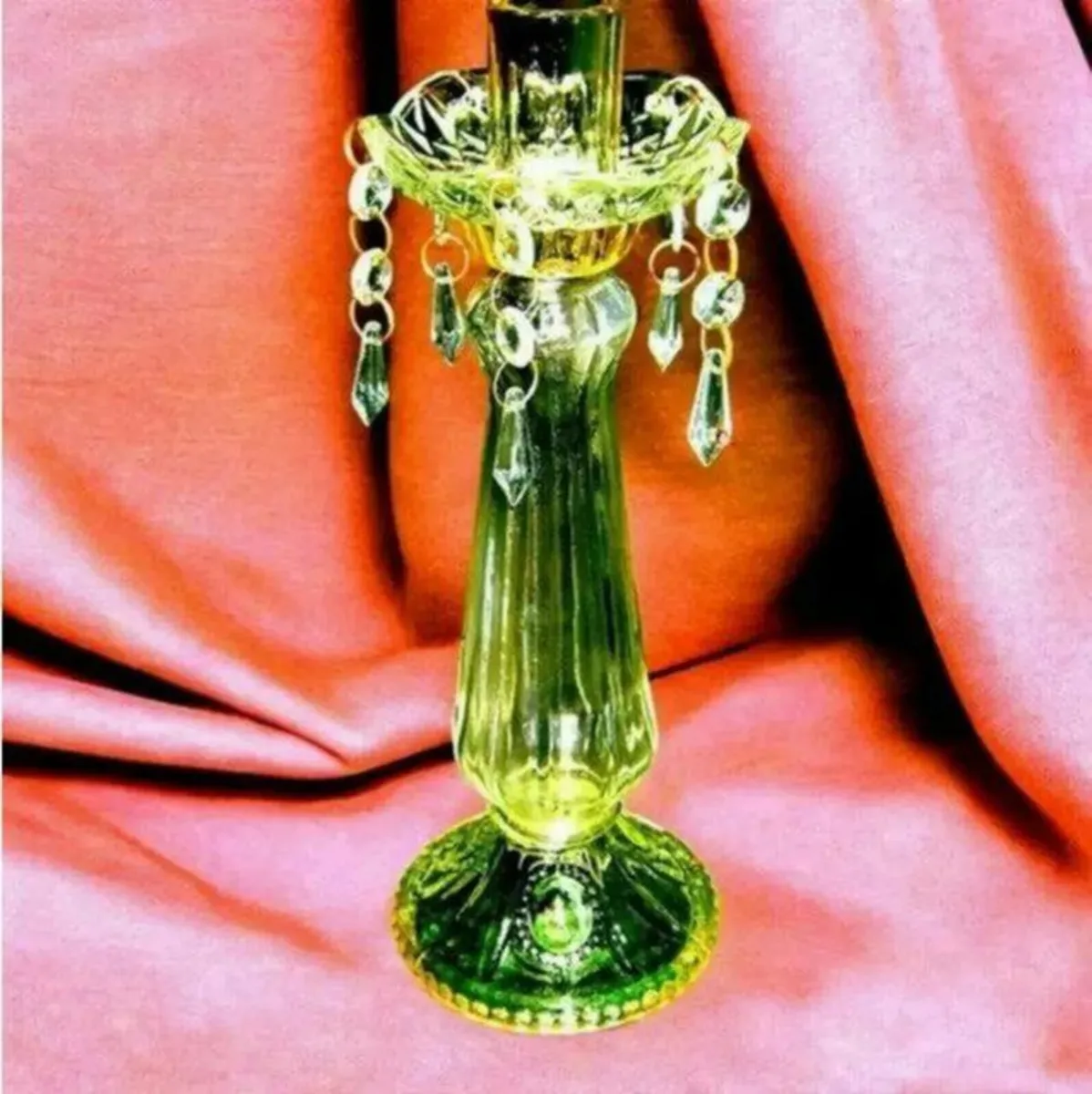 Vintage Glass Candle Holder - Image 4