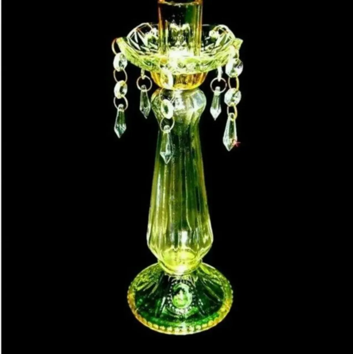 Vintage Glass Candle Holder - Image 2