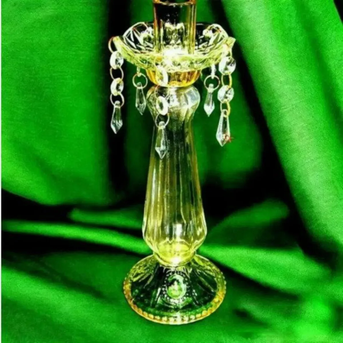 Vintage Glass Candle Holder - Image 1
