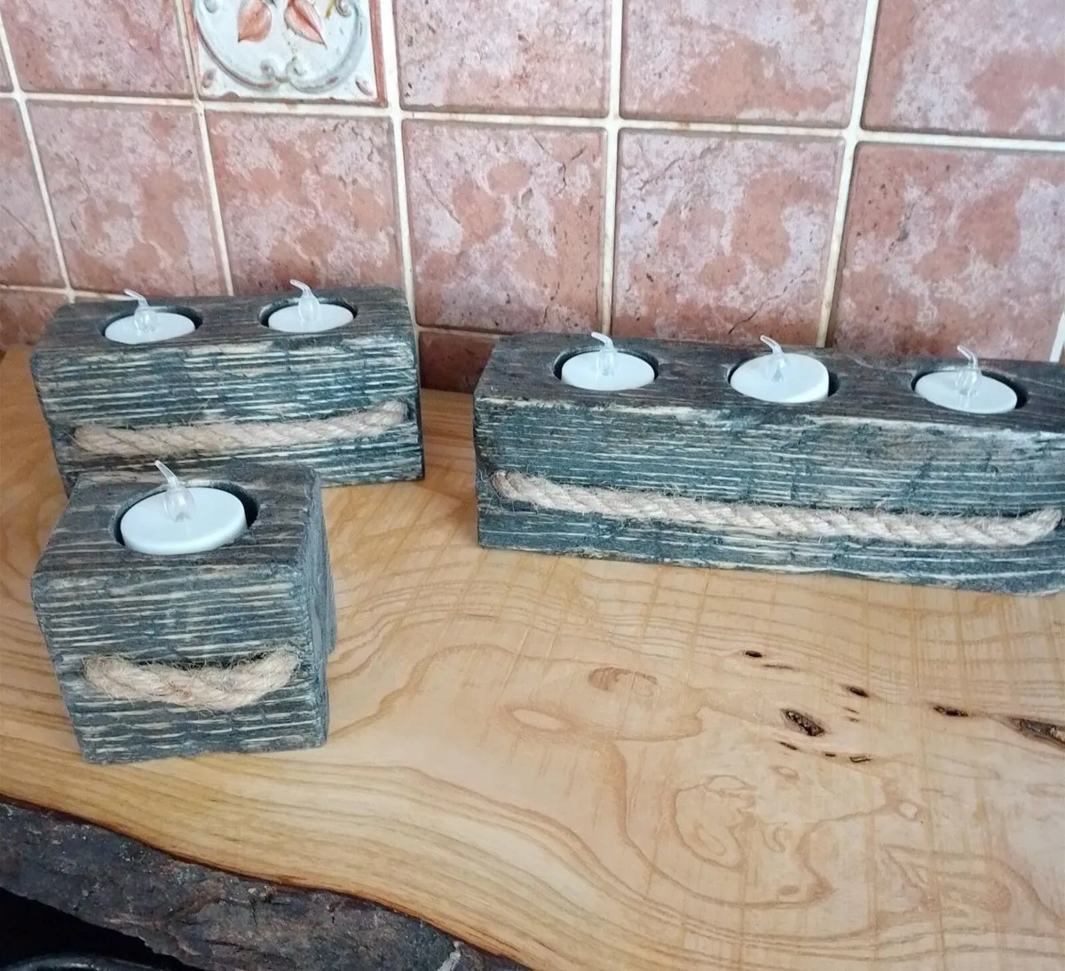 Tealight Holders Handmade From Reclaimed Wood - Image 3
