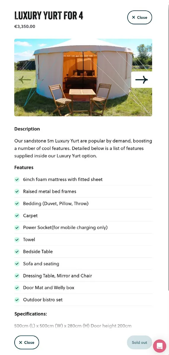 1x4 person yurt under the stars @picnic - Image 2