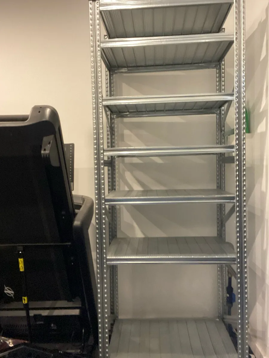 2x Heavy-duty Galvanized Garage Shelving units - Image 2
