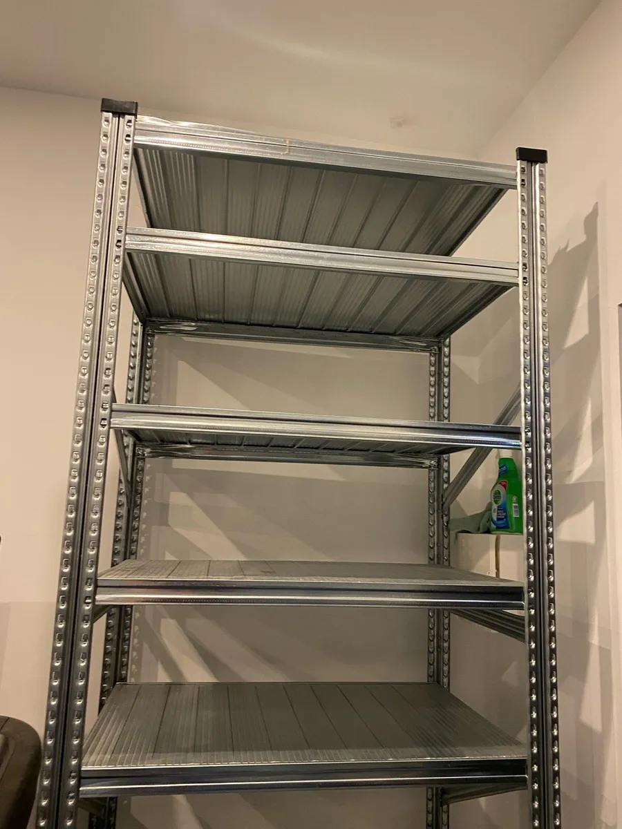 2x Heavy-duty Galvanized Garage Shelving units - Image 3