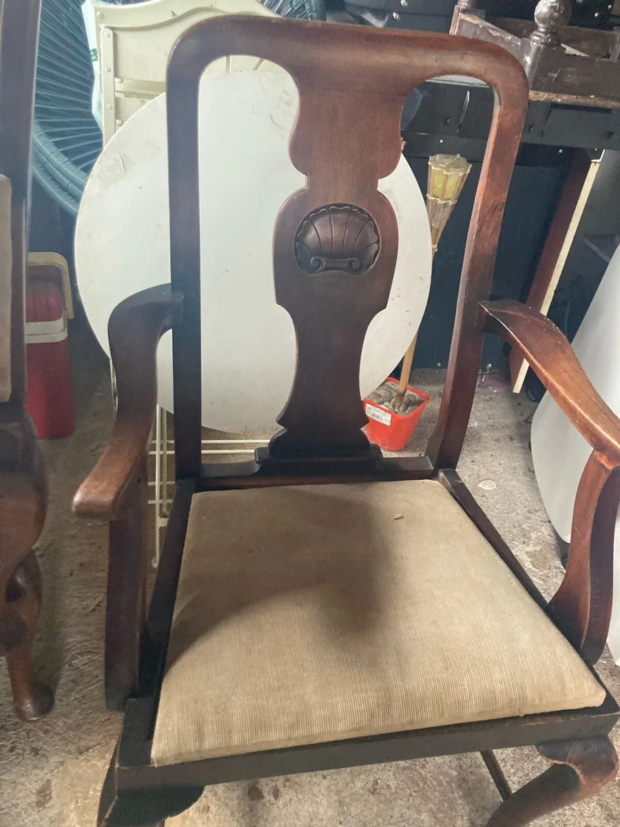 Antique mahogany table & chairs - Image 2