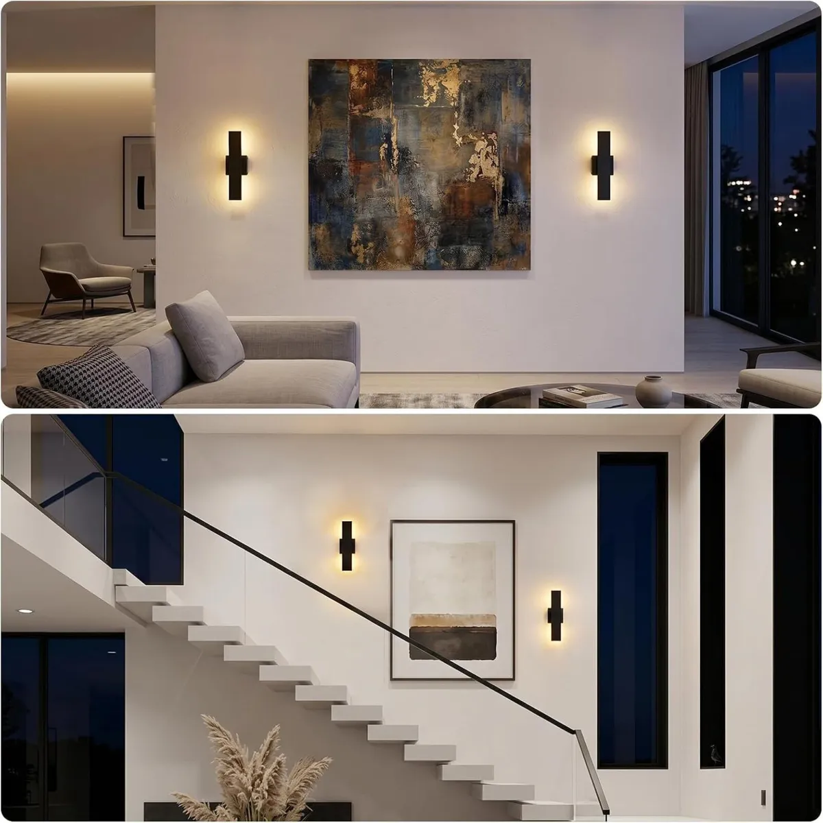 Modern LED Outdoor Wall Light 3000K 4500K (2 Pack) - Image 2