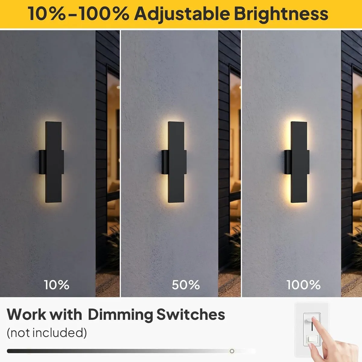 Modern LED Outdoor Wall Light 3000K 4500K (2 Pack) - Image 4