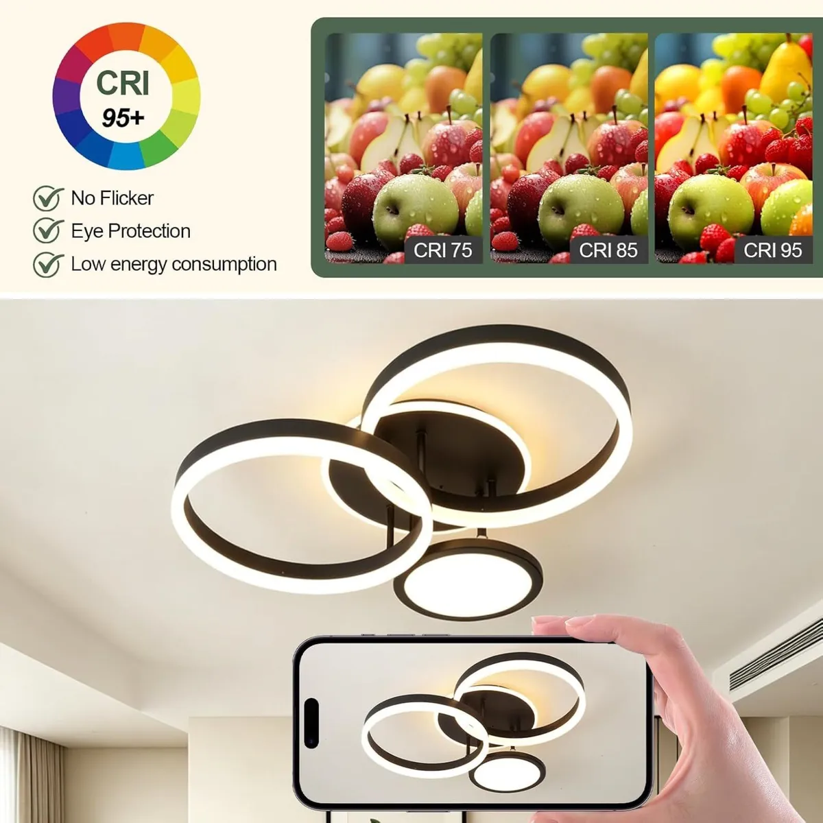 LED Ceiling Light 45W 3771lm Lights for Bedroom - Image 4