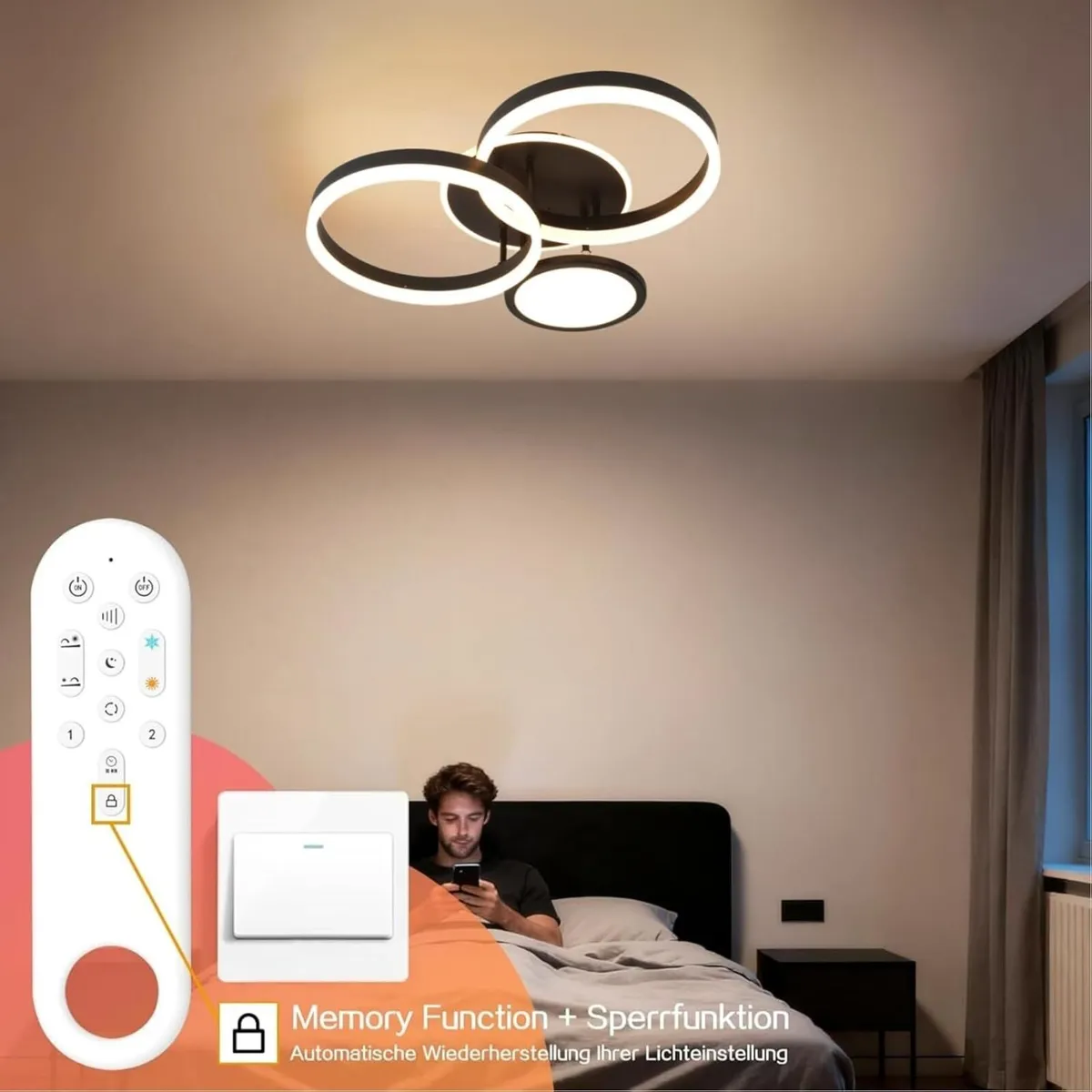 LED Ceiling Light 45W 3771lm Lights for Bedroom - Image 3