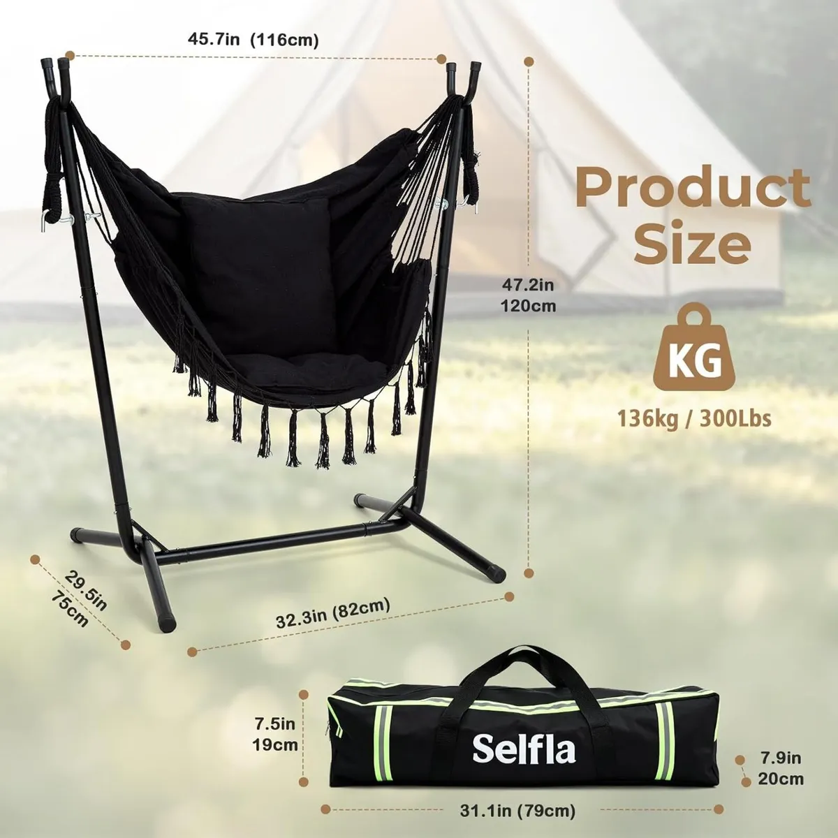 Portable Hammock with Stand Travel Chair - Image 2