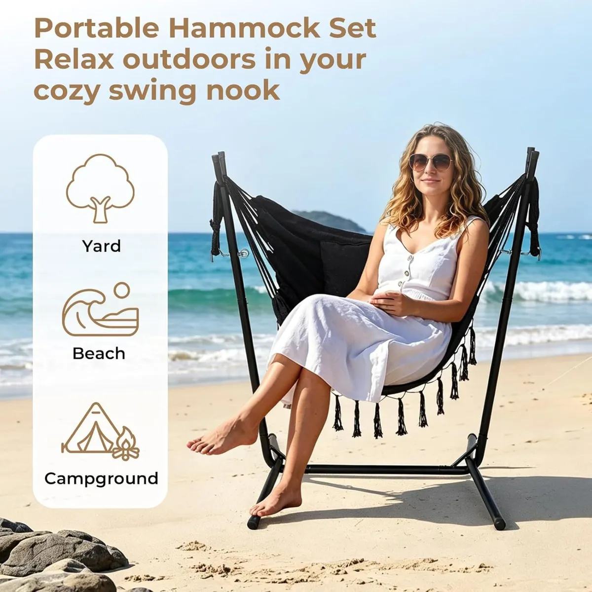Portable Hammock with Stand Travel Chair - Image 4