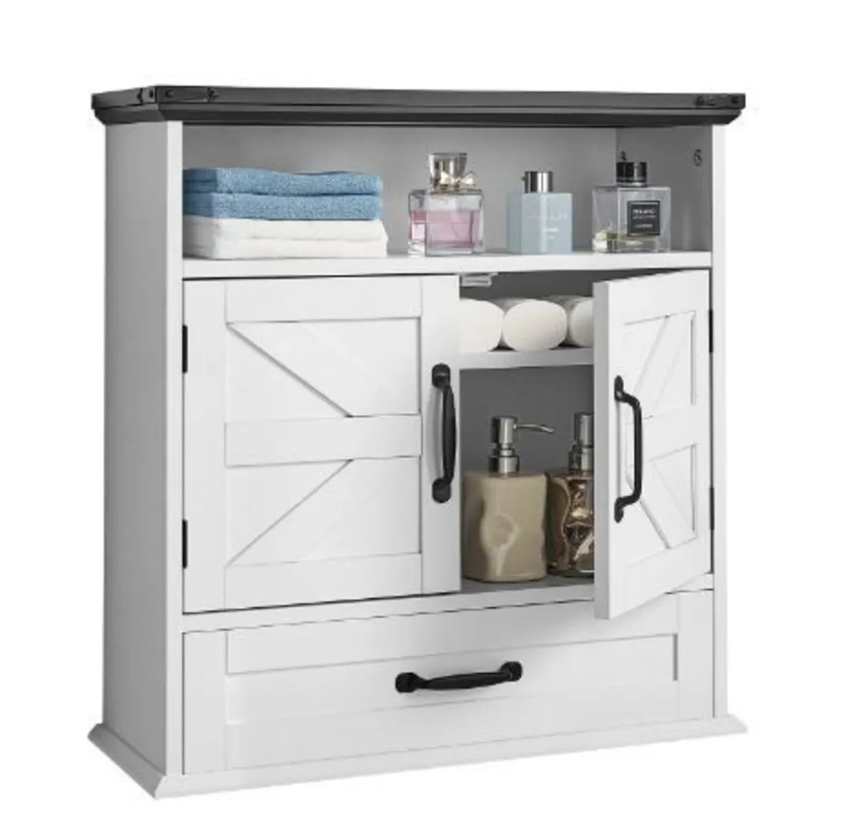 Bathroom Wall Cabinet, 2 Doors & Adjustable - Image 1