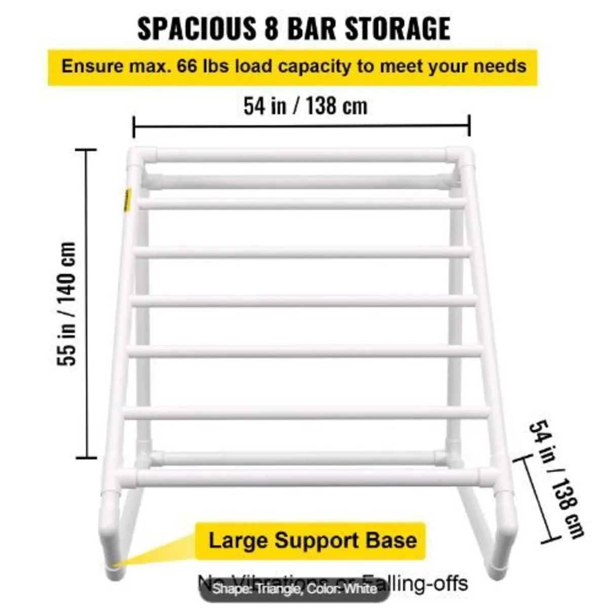 Pool Towel Rack, 8 Bar, White, Freestanding Outdoo - Image 4