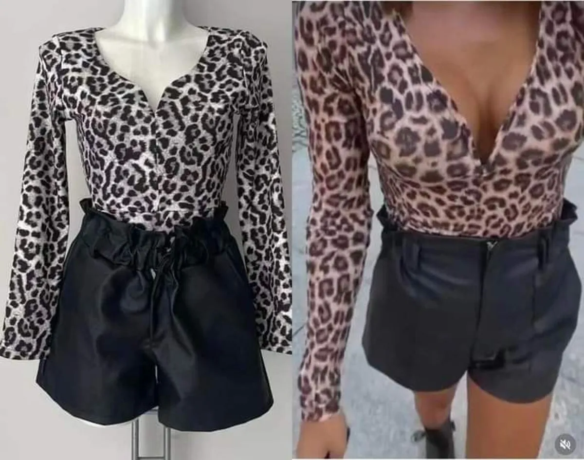 Laser cut leopard top XS-M - Image 1