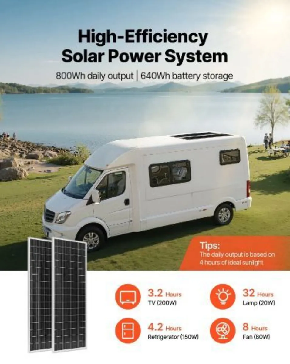 200W 12V Complete Solar Power Kit - Image 2