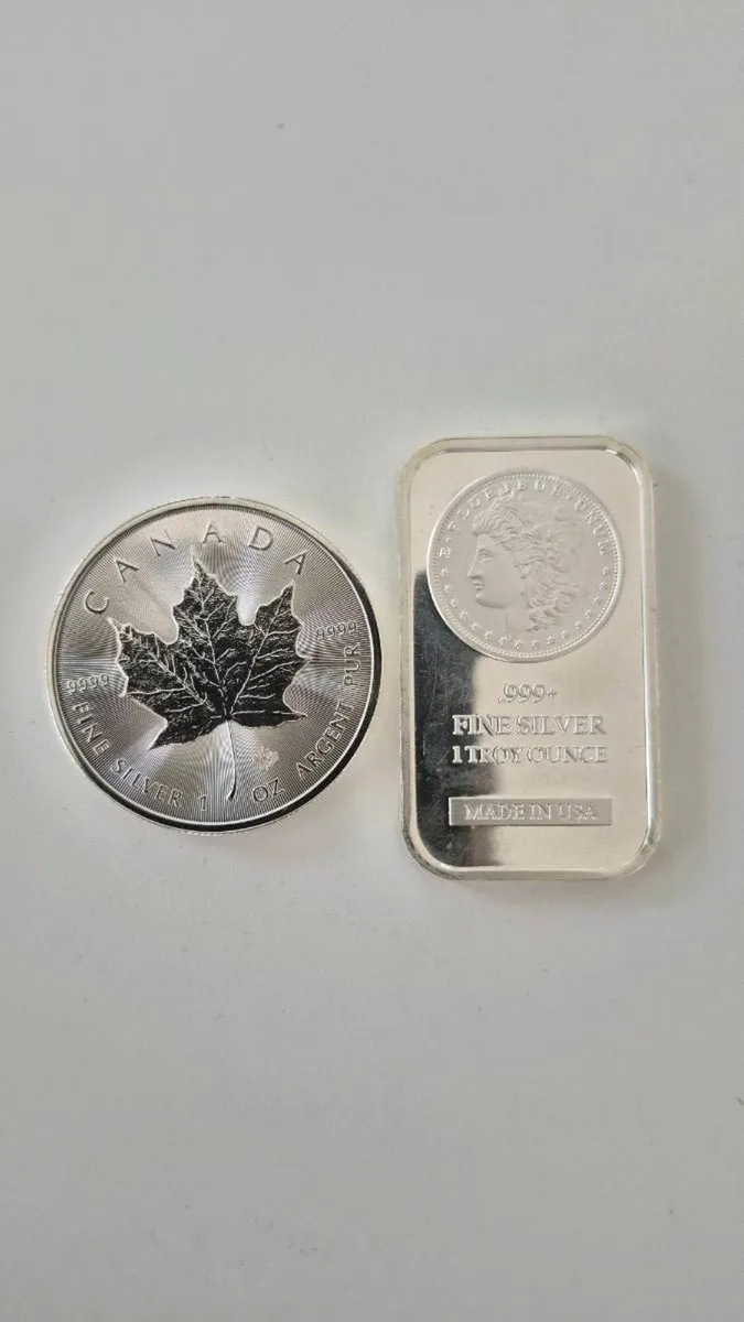 1 oz silver coins and bars - Image 1