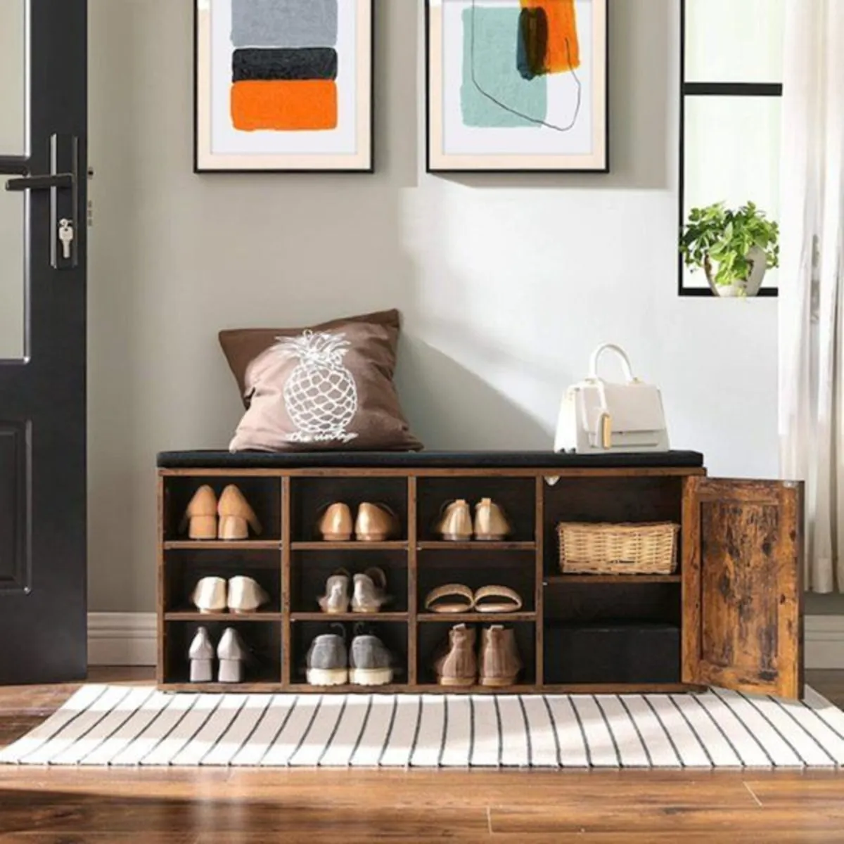 New Shoe Storage Bench + Cupboard - FREE P&P - Image 1