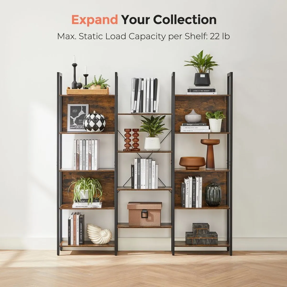 New Bookcase 14 Shelves (Brown or Greige) FREE P&P - Image 1