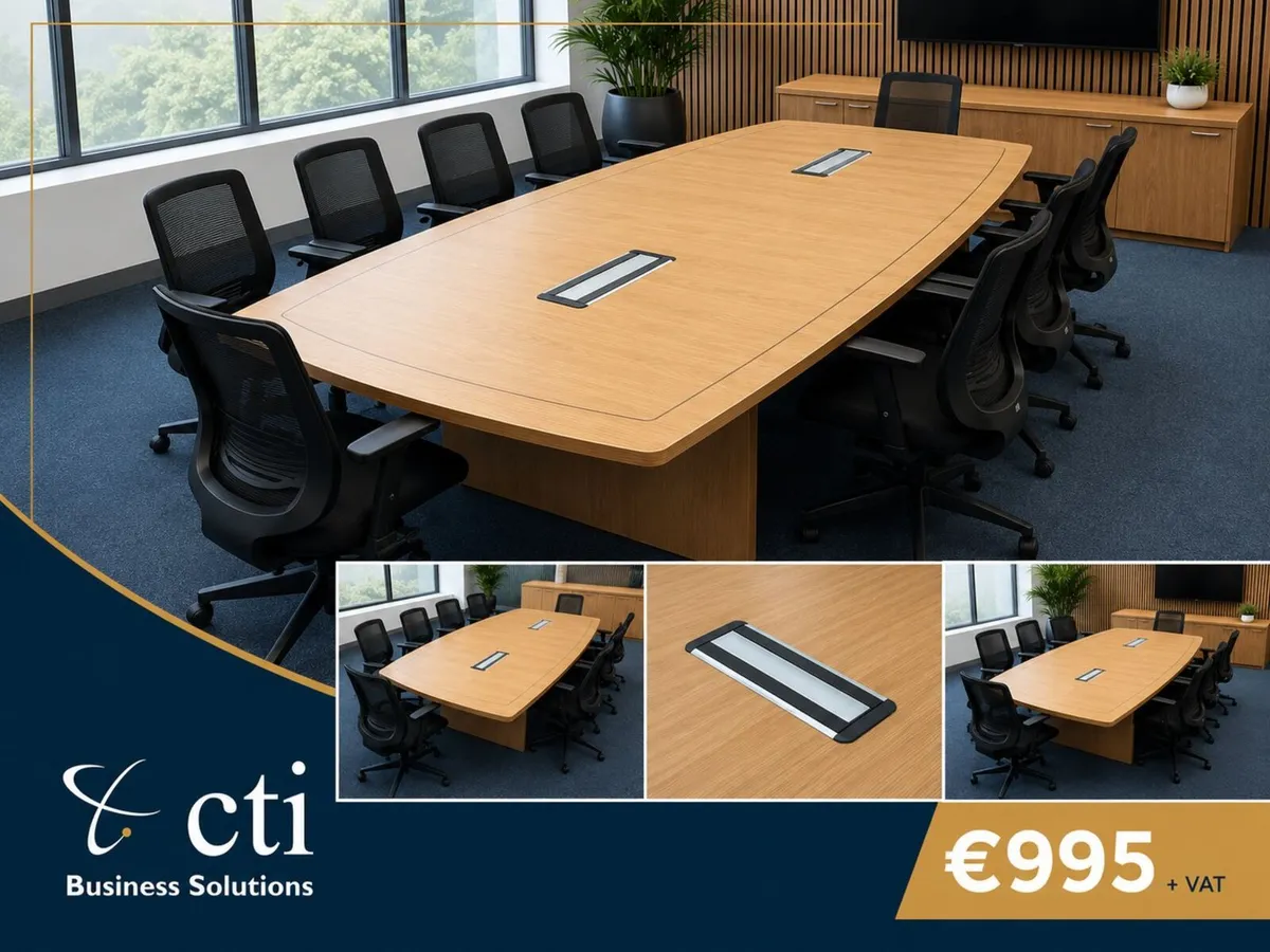 2.8M Oak Boardroom Table - Grade A - Image 1