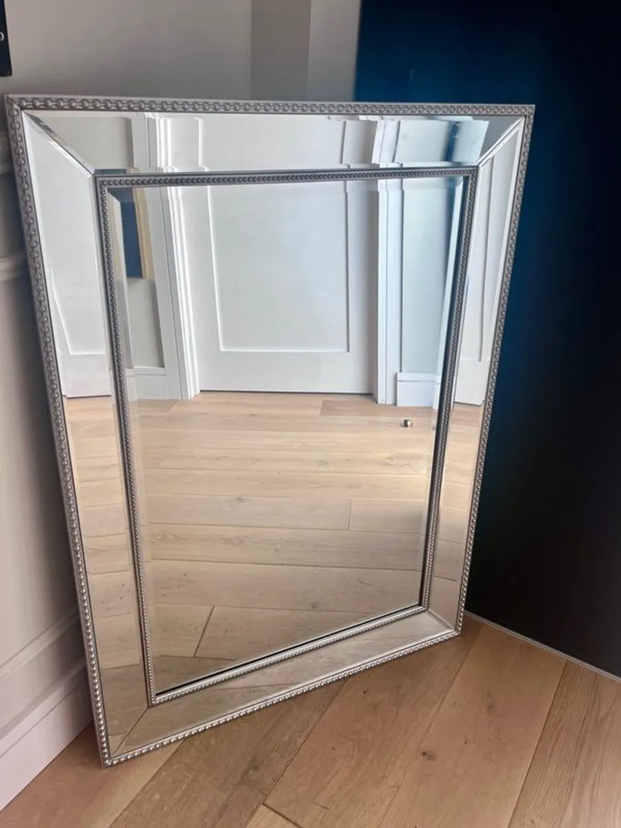 Brushed chrome ornate mirror - Image 1
