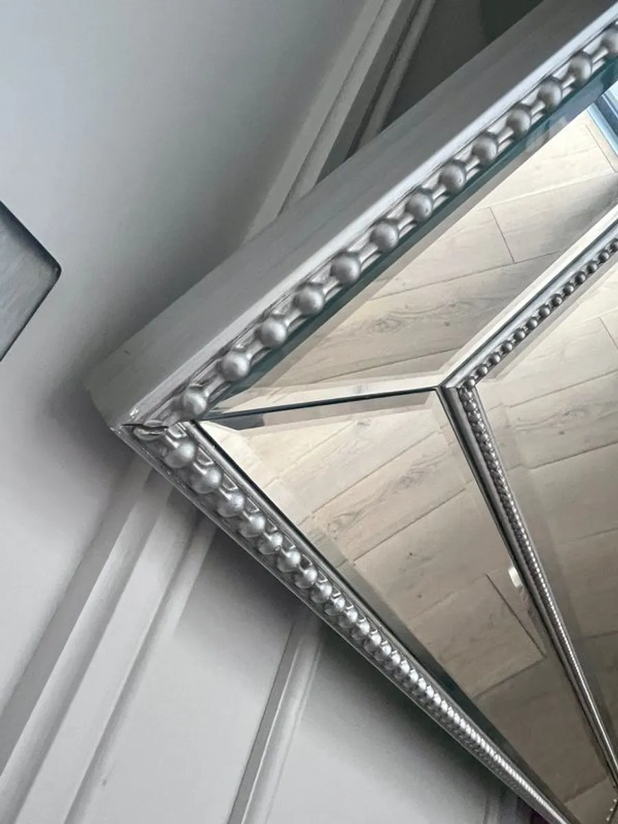Brushed chrome ornate mirror - Image 4