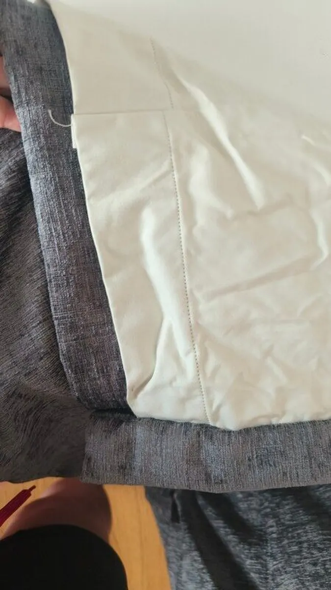 Handmade Grey Black Out Curtains - Image 3