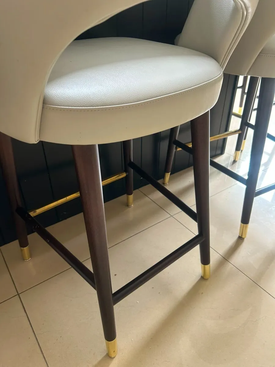 Custom Zola Leather Bar Stools – Set of 5 - Image 1