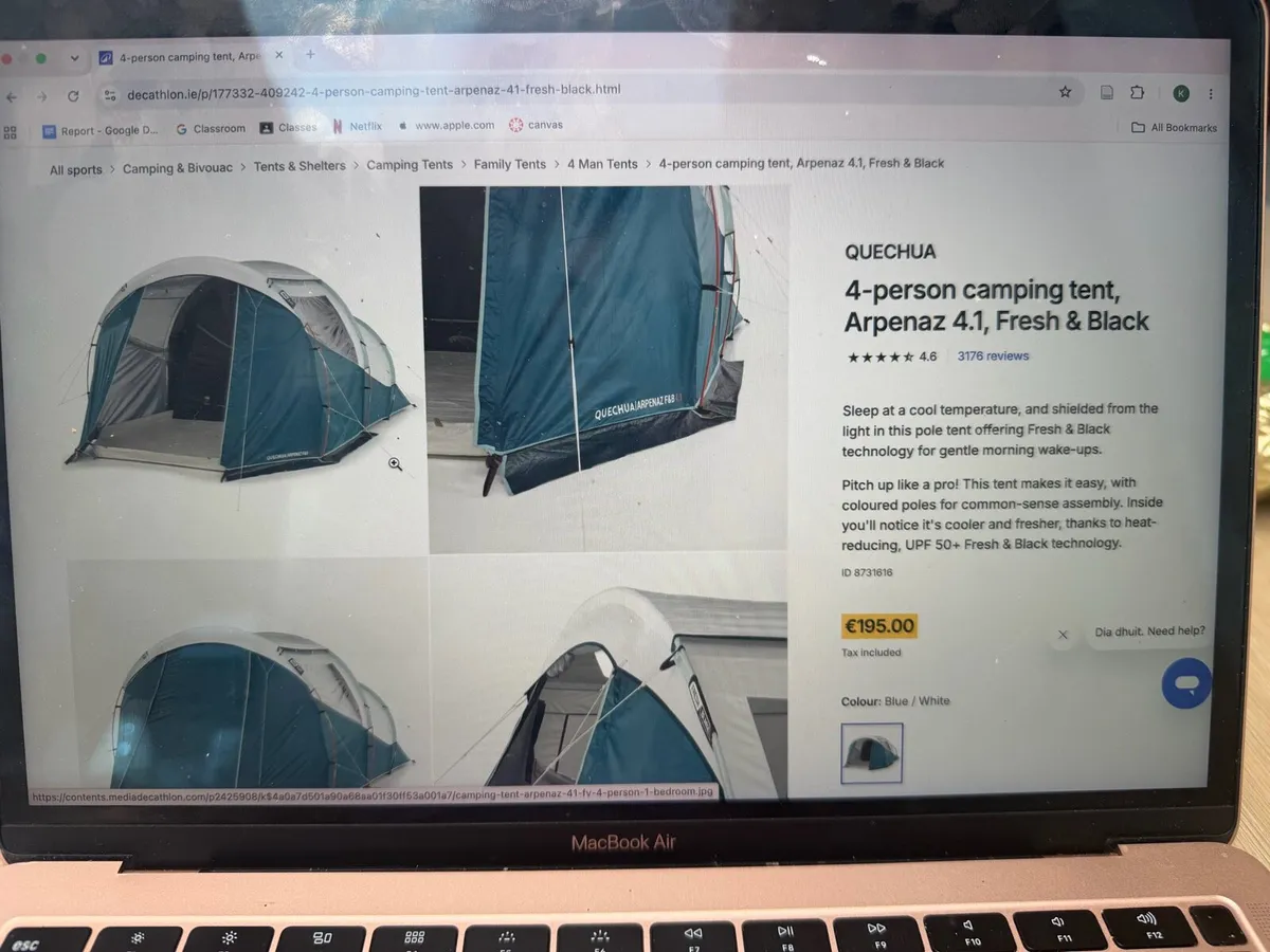 Decathlon 4 person camping tent - Image 2