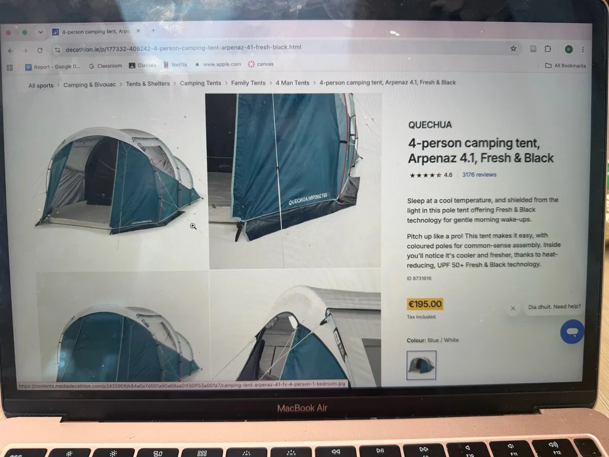 Decathlon 4 person camping tent - Image 3