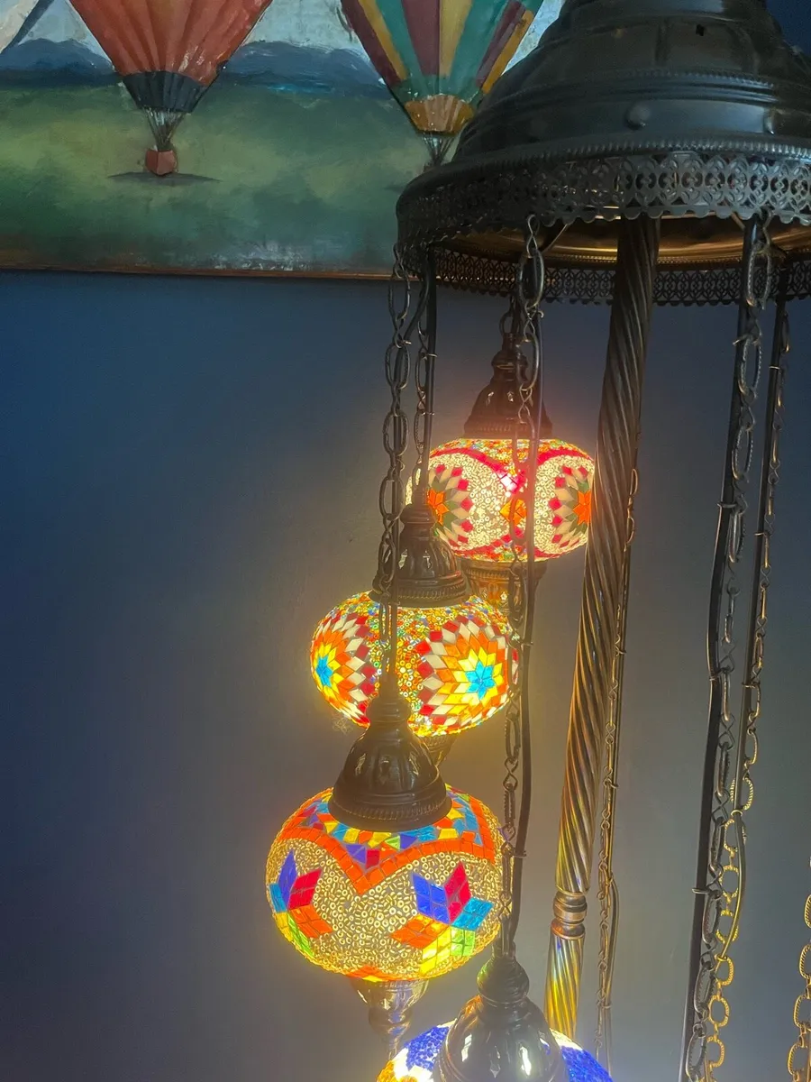 Turkish Moroccan Colourful Mosaic Globe Floor Lamp - Image 4
