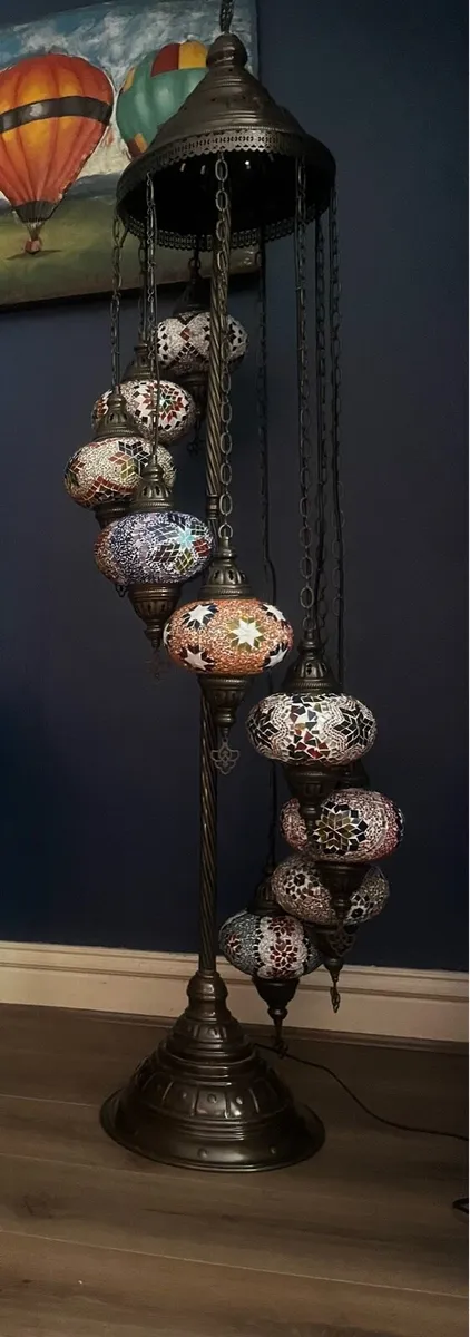 Turkish Moroccan Colourful Mosaic Globe Floor Lamp - Image 1