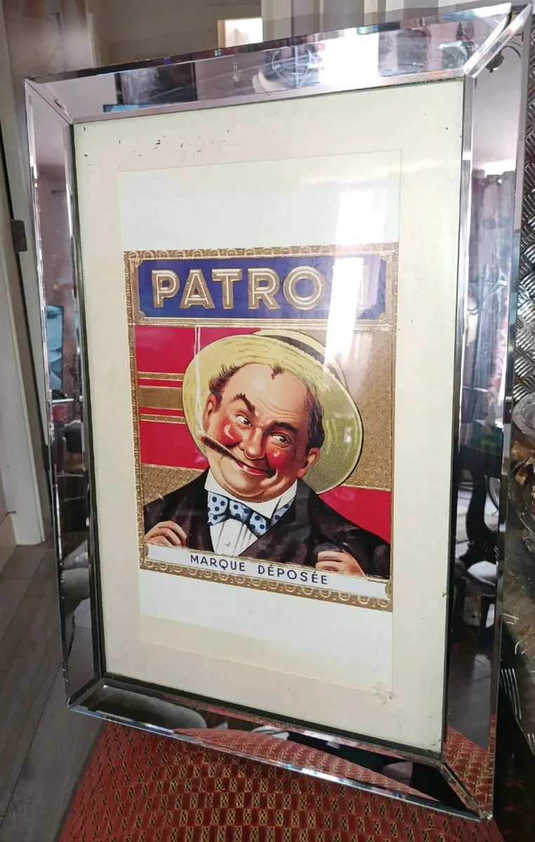 Vintage picture in heavy frame