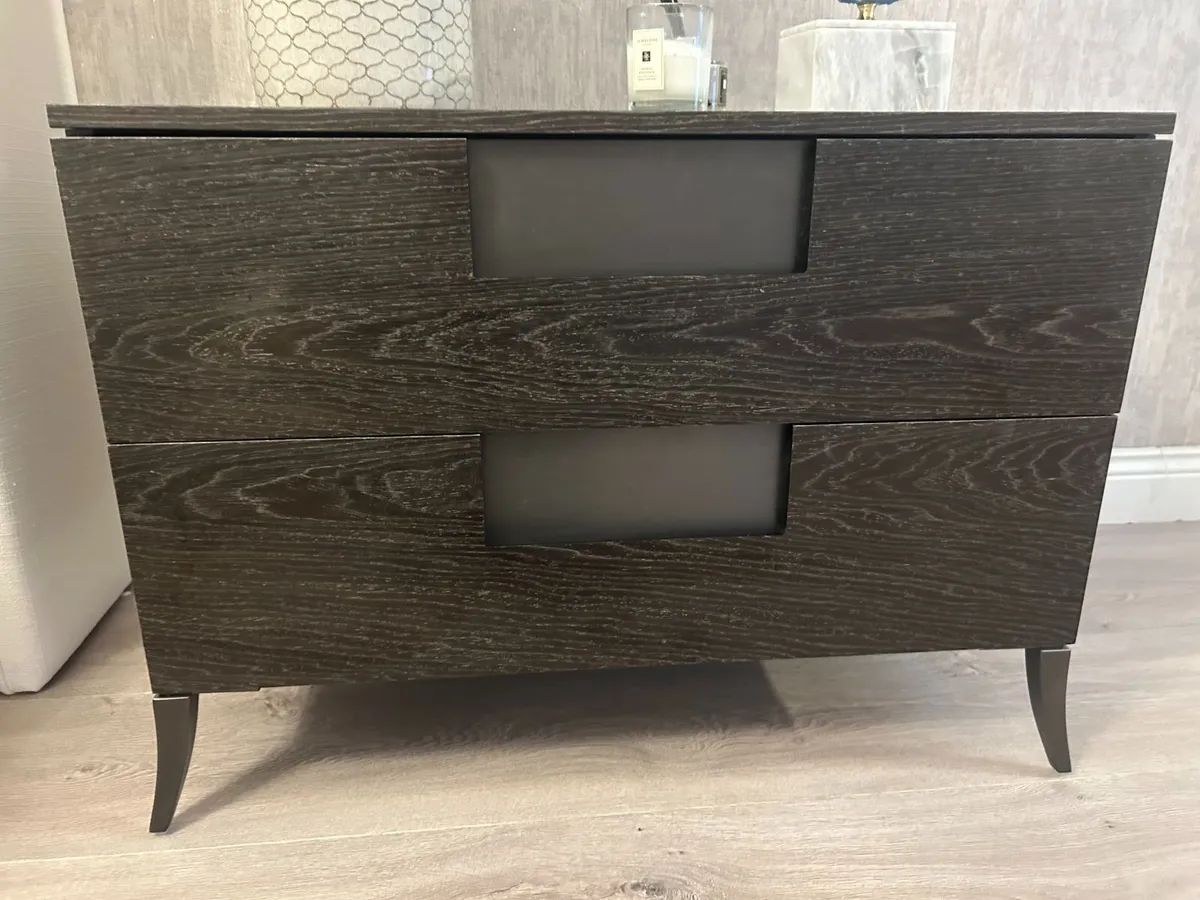 Fitzroy Bedside Lockers: Pair, Charcoal Oak - Image 1