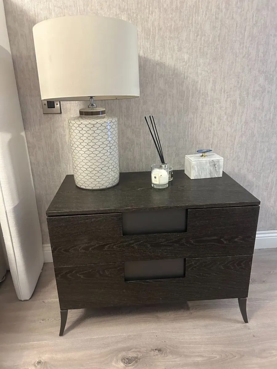 Fitzroy Bedside Lockers: Pair, Charcoal Oak - Image 3