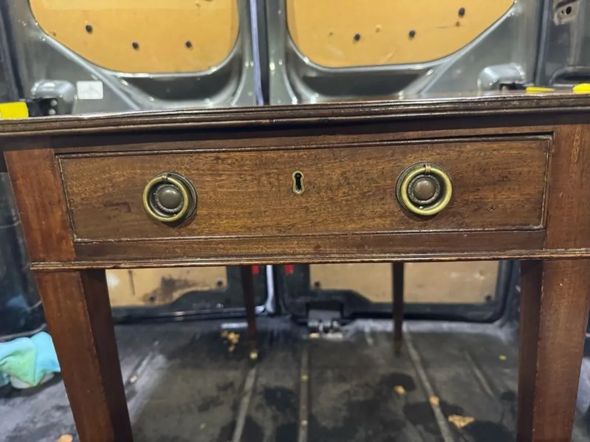 Antique George III Mahogany Pembroke Table (c. 1790) - Brass Castors - Image 4