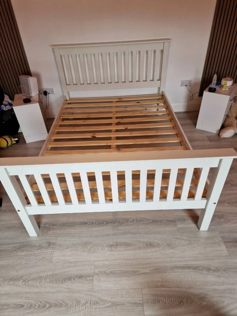 White Double Bed Frame - Image 1