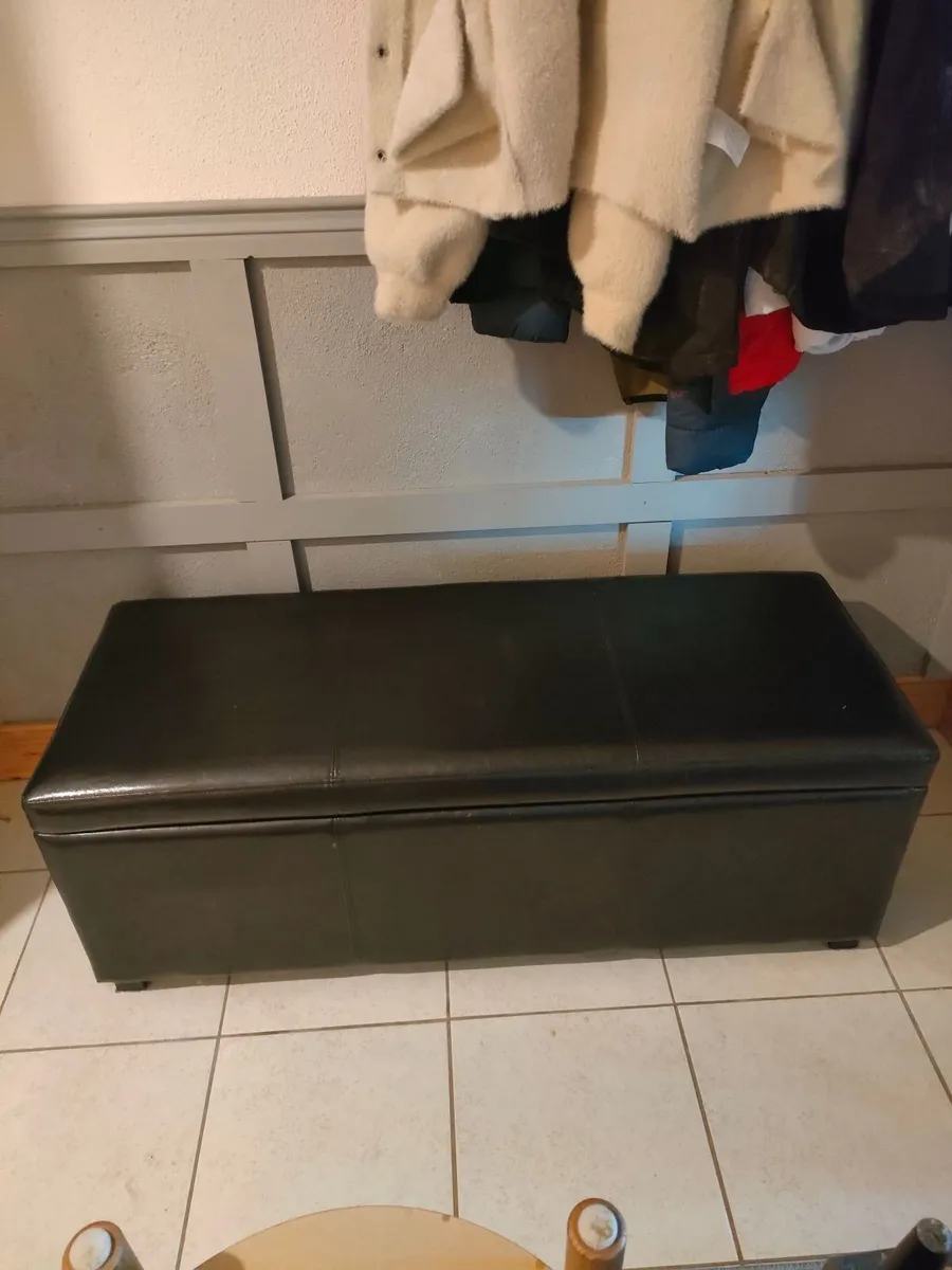 Leather storage bench - Image 1