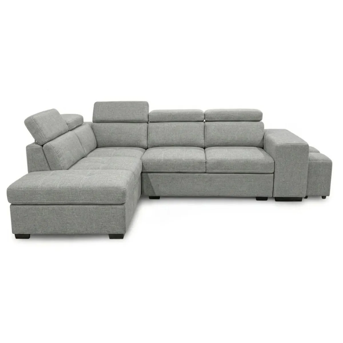 🤎 Grey Corner Sofa Bed + Storage + Footstool - Image 3