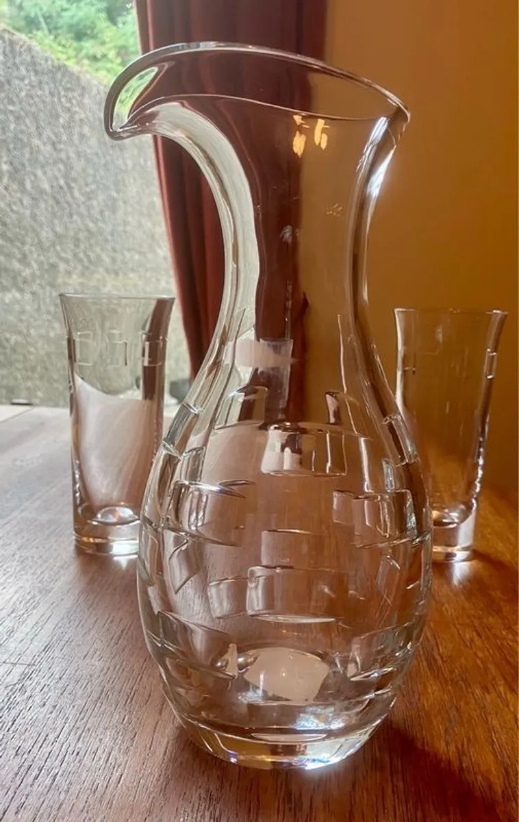 John Rocha Waterford Crystal Geo Decanter & Glasses - Image 1