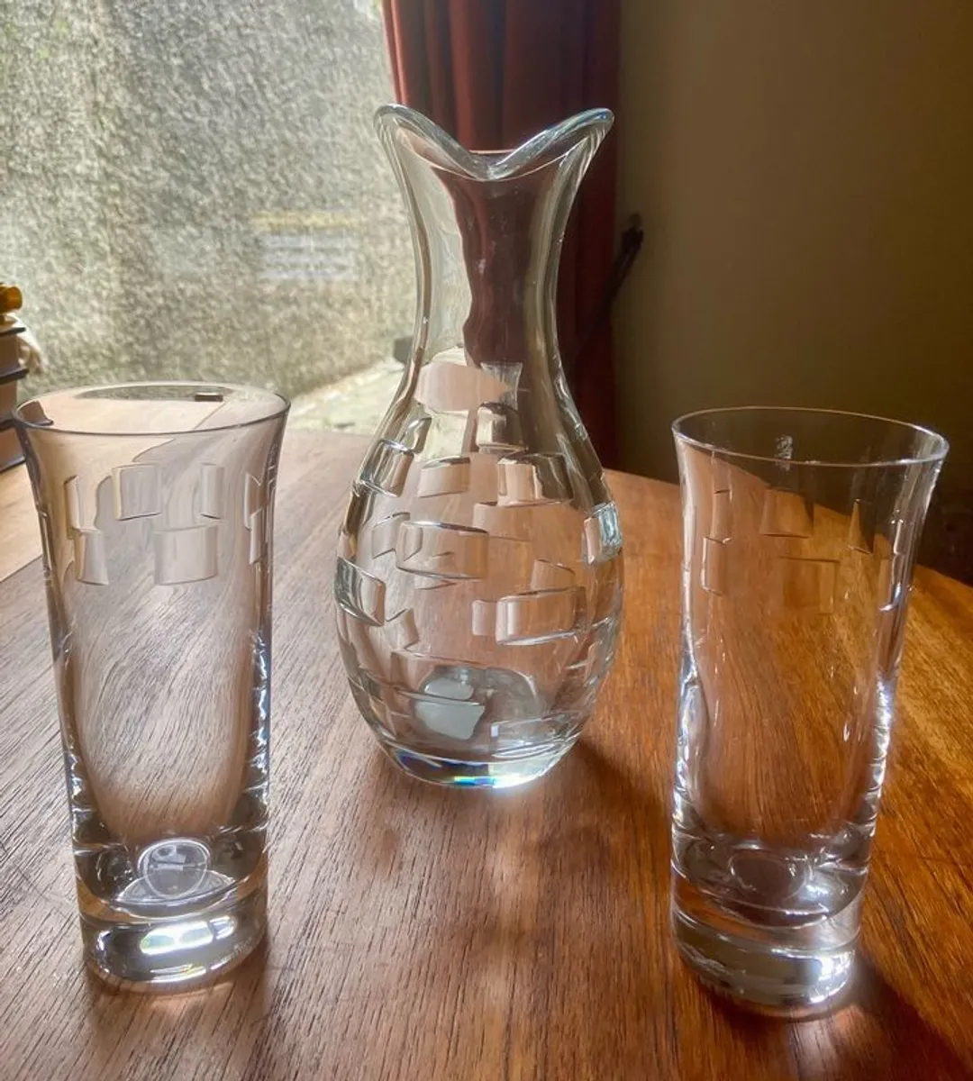 John Rocha Waterford Crystal Geo Decanter & Glasses - Image 2