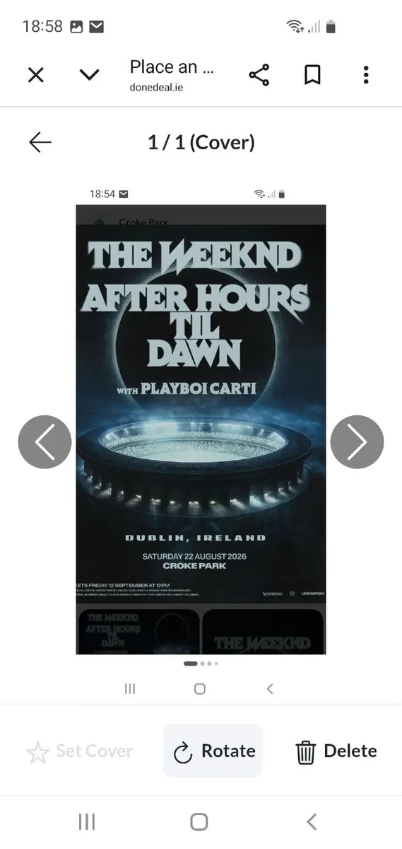 2 X STANDING THE WEEKND TICKETS (€150 for the 2)