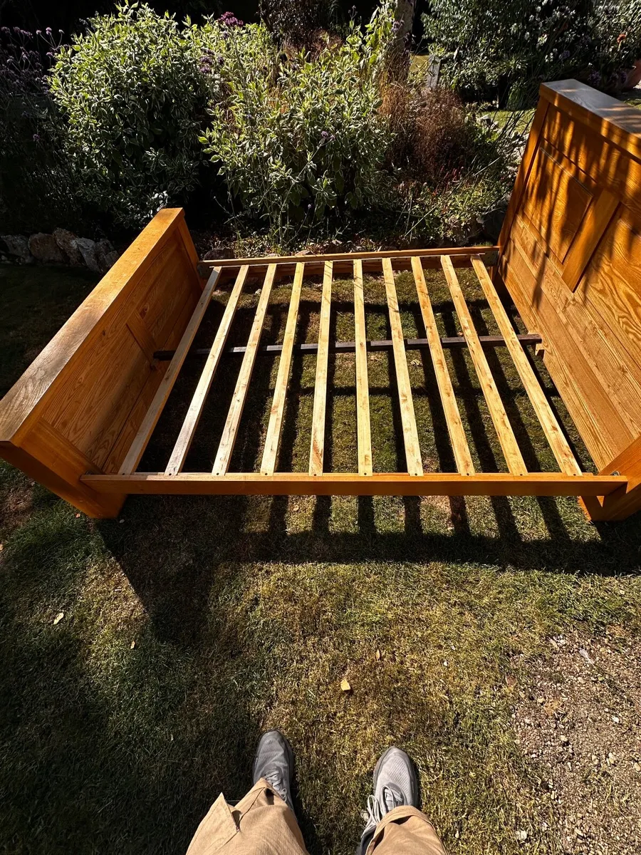 Double bed base and headboard - Image 1