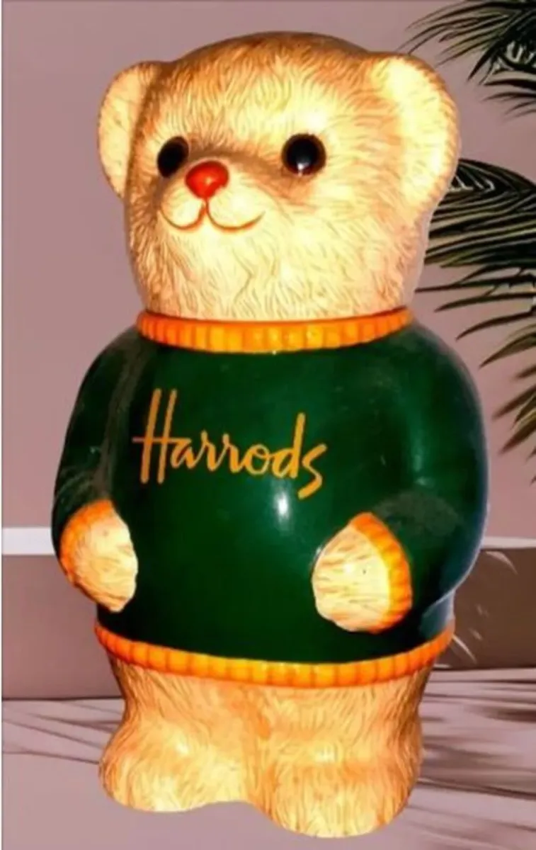Vintage Harrods Ceramic Teddy Bear Cookie Jar - Image 1