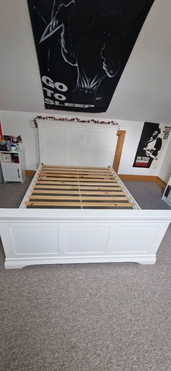 Solid wood bedframe, mattress and bedroom furnitur - Image 1