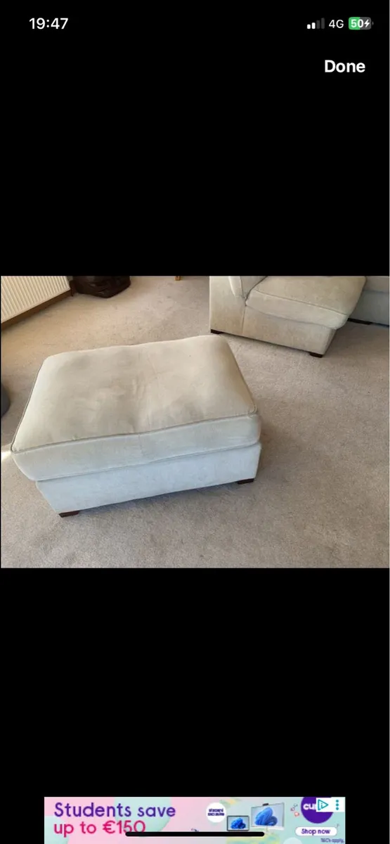 L Shape Couch with matching footstool - Image 1