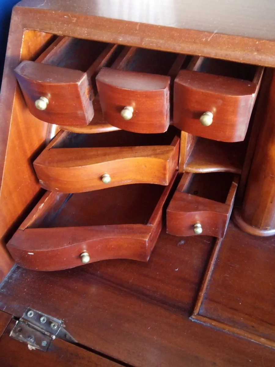 Vintage Solid Wood Secretary Desk / Bureau - Image 3