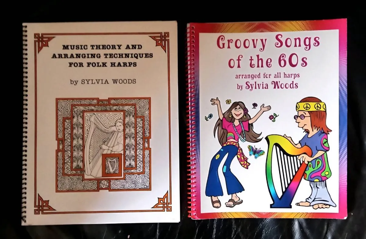 Two Sylvia Woods Harp Sheet Music Books